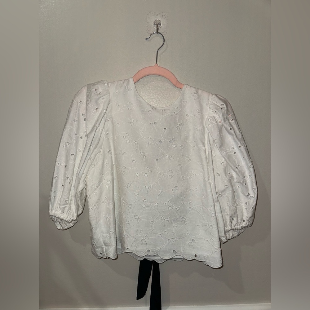 Ted Baker cropped top puffed sleeve